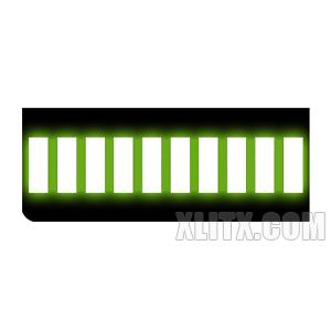 B10G - Yellow-Green 10-segment Light Bar LED Display