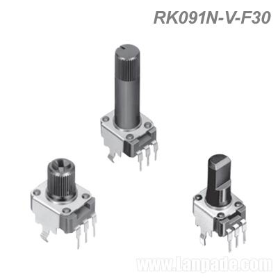 RK091N-V-F30 Rotary Potentiometer Vertical Insulated Shaft Snap-in 09mm