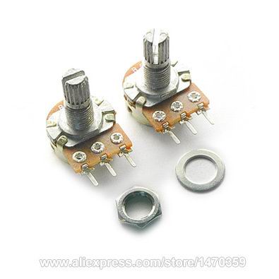 WH148 B10K 10K Ohm Rotary Potentiometer Variable Resistor Kit Linear Taper 3 PIN Single Line Washer Nut 100PCS Lot