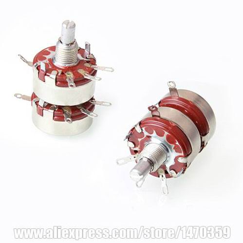 1K Ohm Dual Unit WTH118-2W 1A Variable Resistor Rotary Linear Taper 50PCS Lot